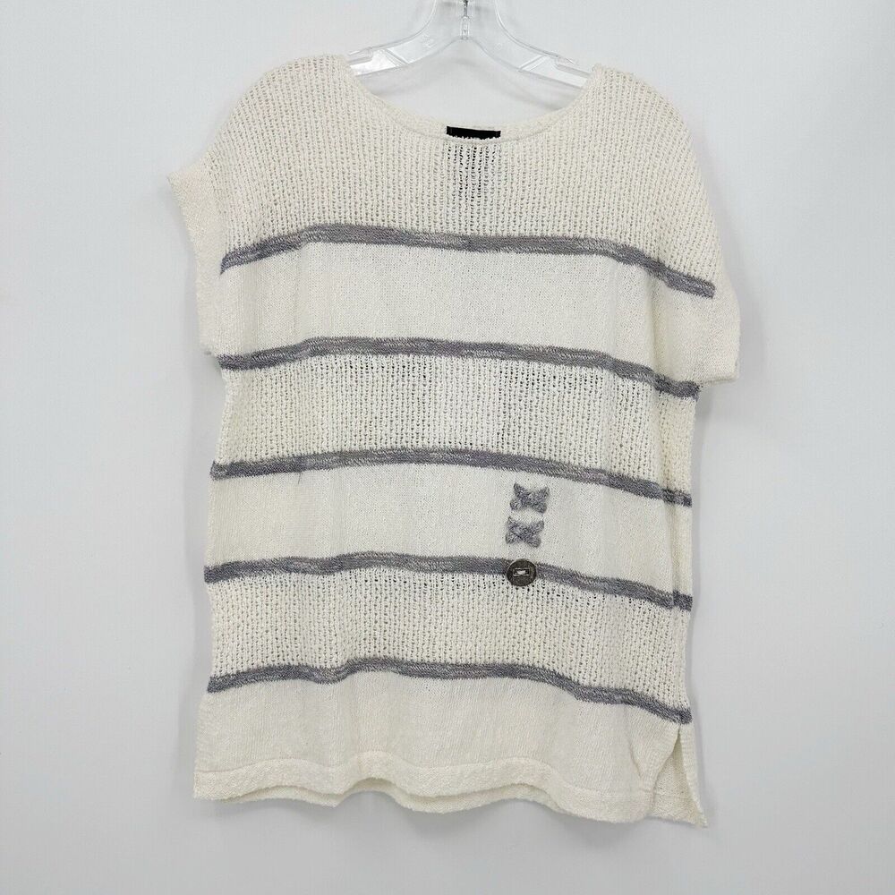 Akira Art To Wear Womens Sweater S Pullover Short Sleeve Knitted Crew‎ Neck Cozy